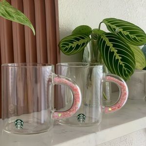 Starbucks glass confetti mugs